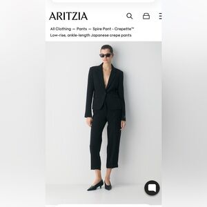 Aritzia Wilfred Black Cropped Trousers high rise minimalist quite luxury career